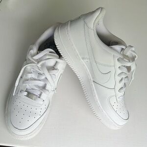 New Nike Air Force 1 White Sneakers, size 6Y